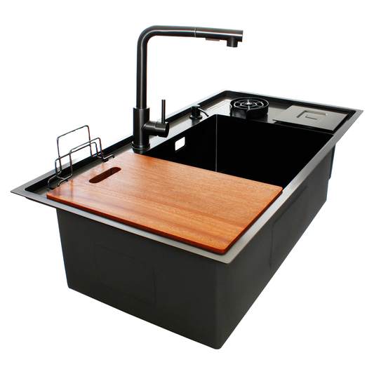 FREGADERO AXCENT ARLETTE EMP. NEGRO MATE