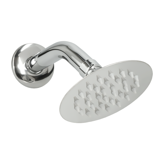 REGADERA DUO YAKARTA C/BRAZO Y CH. ACERO INOX. REDONDA