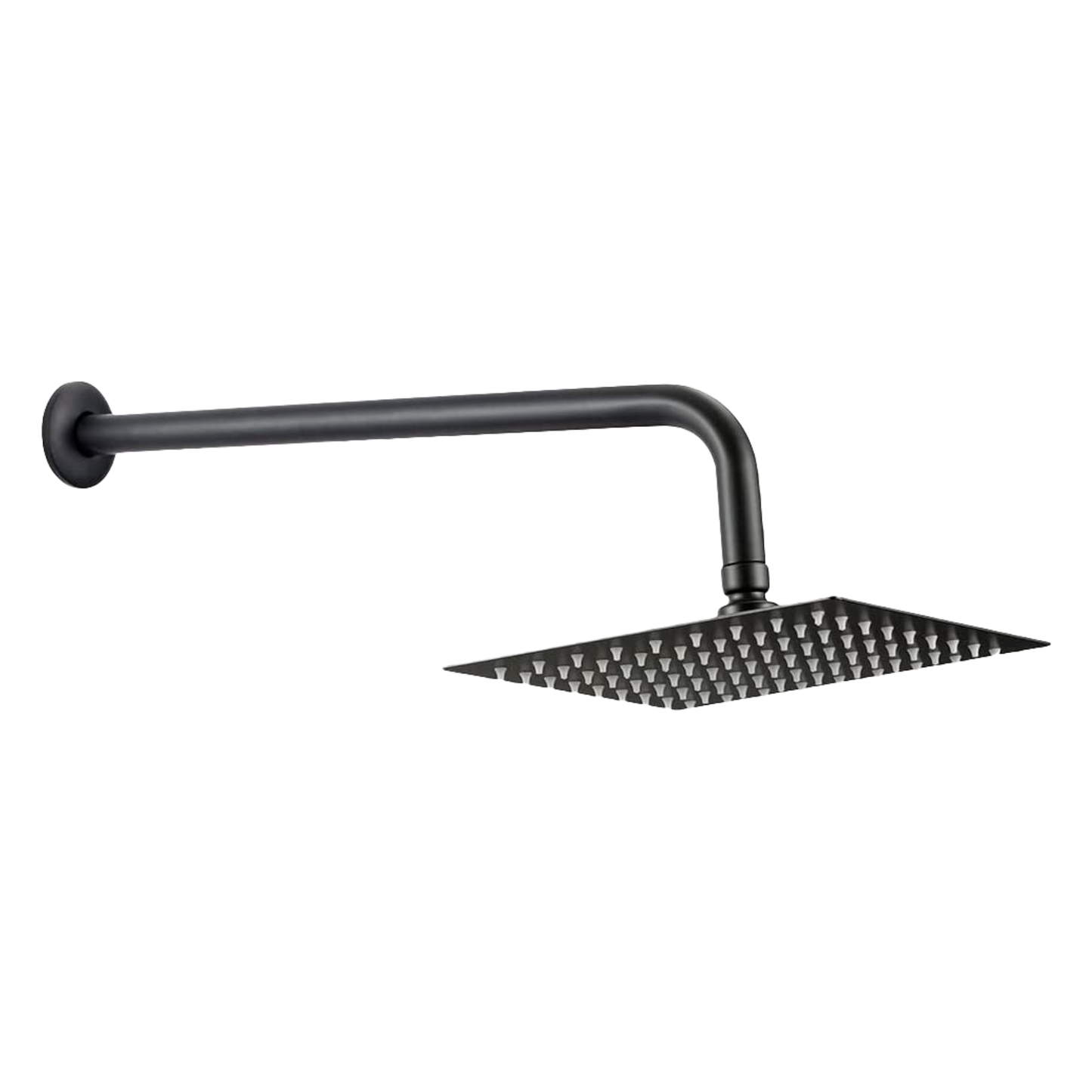 REGADERA MEER C/BRAZO Y CH. A. INOX. CUADRADA NEGRO MATE