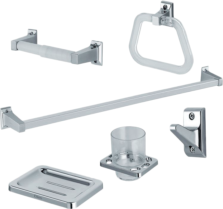 ACCESORIOS DICA P/BAÑO JGO 6PZAS ACABADO CROMO 4200TS