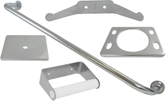 ACCESORIOS RUGO P/BAÑO JGO 5PZAS P/EMPOTRAR CROMO ABA