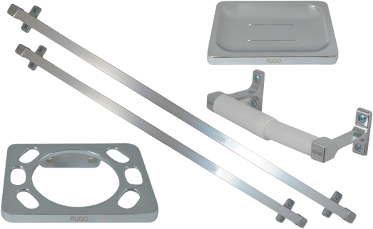 ACCESORIOS RUGO P/BAÑO JGO 5PZAS P/EMPOTRAR CROMO ABB