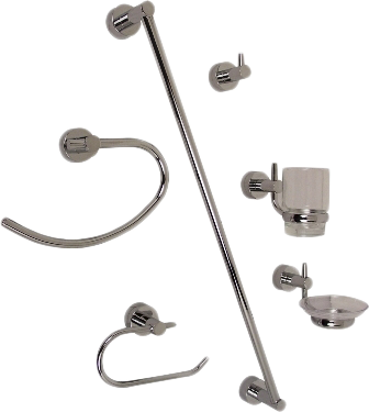 ACCESORIOS RUGO P/BAÑO JGO 6PZAS P/EMPOTRAR CROMO OSLO JE80C